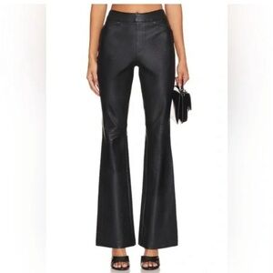 Spanx Faux Leather (leather-like) Black Flare Women's Pants